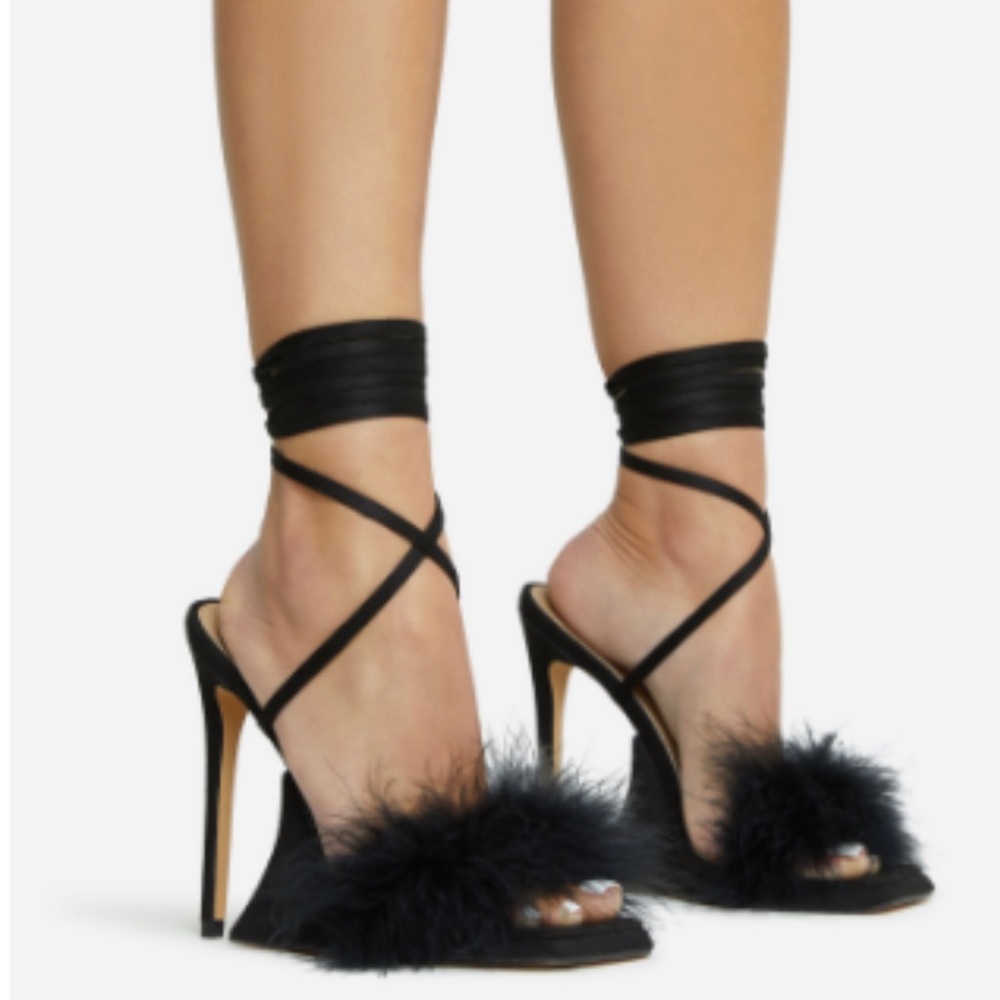 EGO Black Strappy Heels